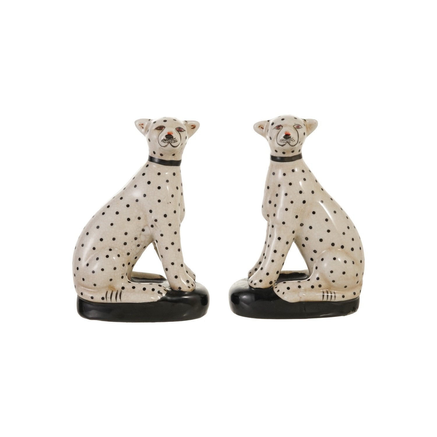 Hand-Painted Vintage Reproduction Cheetahs, Set of 2