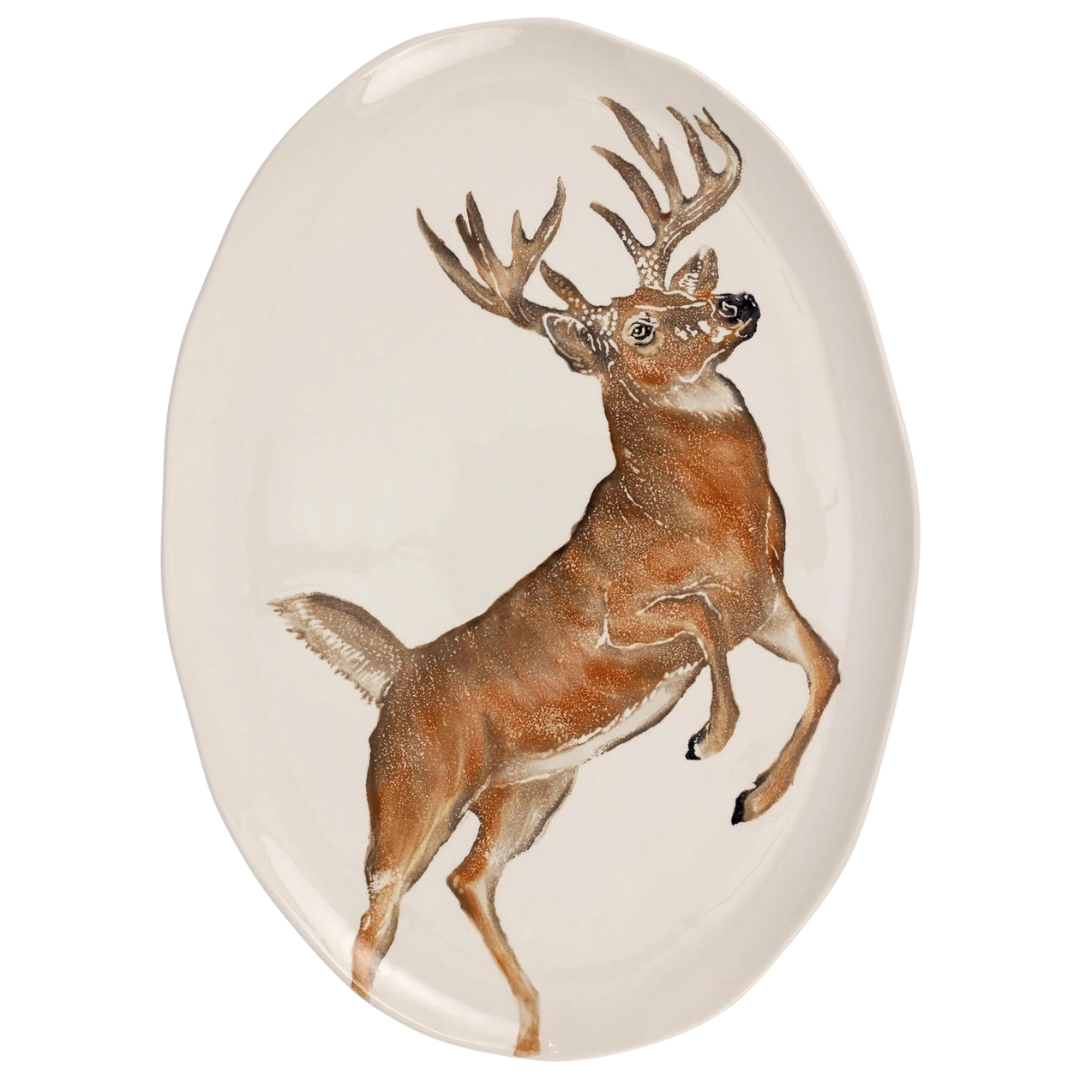 Cacciatore- Large Oval Platter, Deer