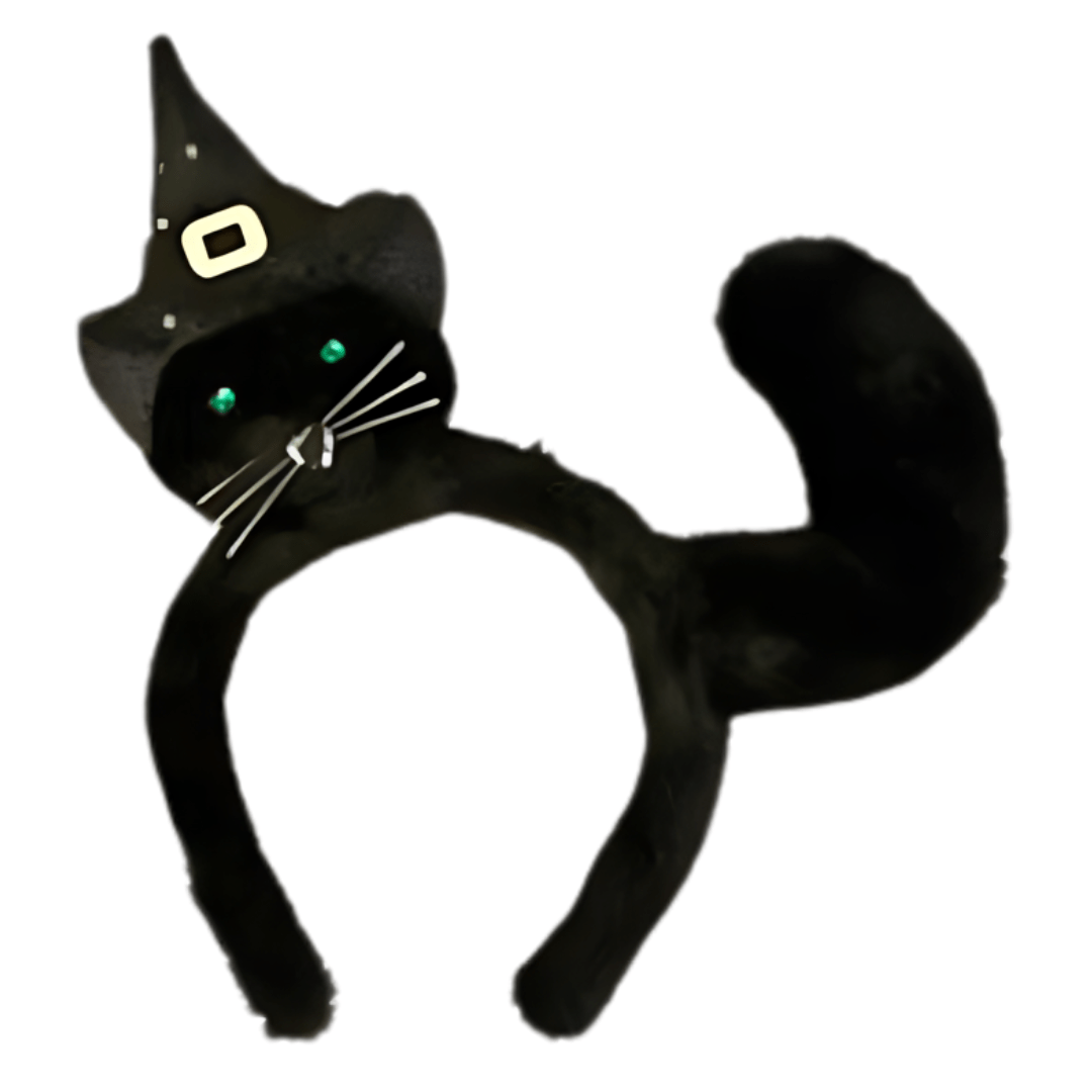 Cat W/ Witch Hat Headband