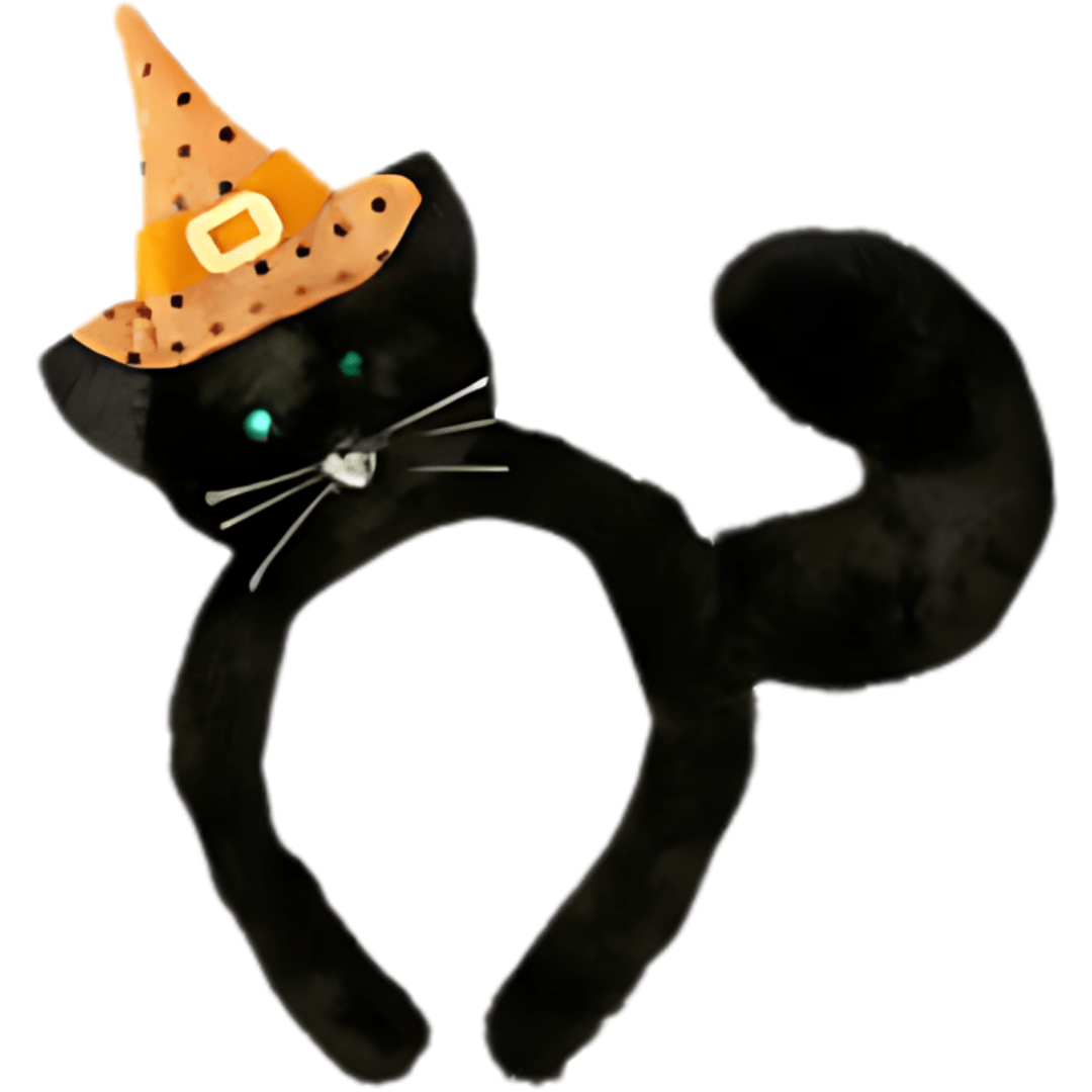 Cat W/ Witch Hat Headband