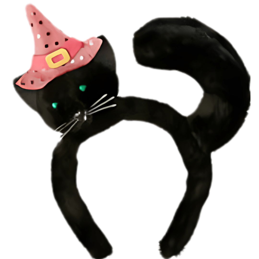 Cat W/ Witch Hat Headband