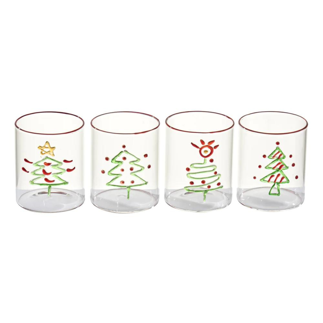 Christmas Tree Glasses / SET of 4