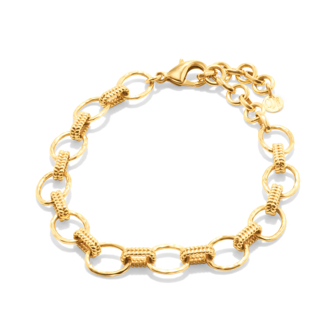 Cleopatra Grande Link Bracelet, 7" + 1.5" - Gold