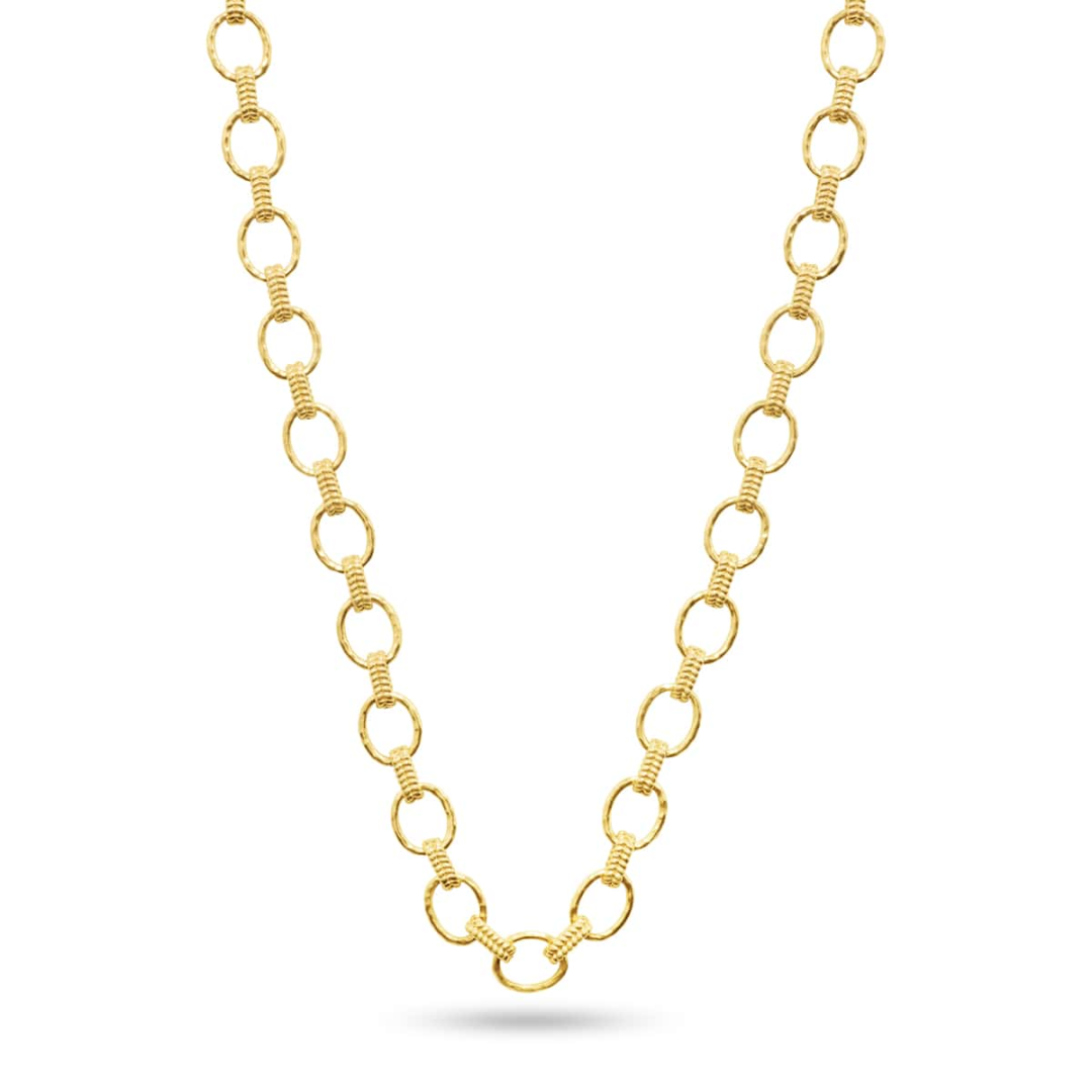 Cleopatra Small Link Necklace 16" + 2" - Gold