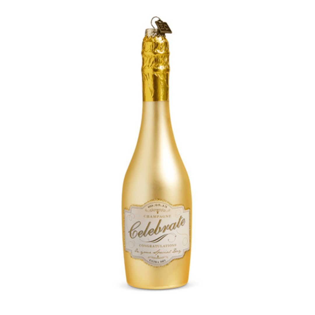 PRE- ORDER Congratulations Gold Champagne Ornament