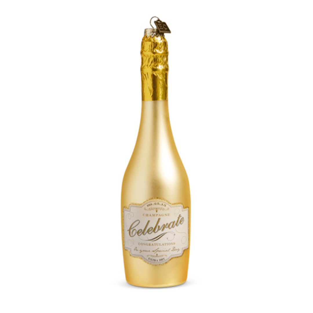 PRE-ORDER Congratulations Gold Champagne Ornament