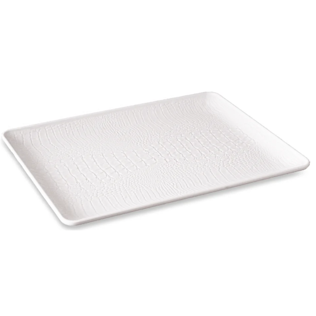 Croc Extra Large Rectangular Tray, White