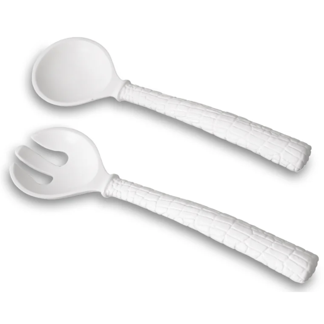 Croc Salad Servers, White