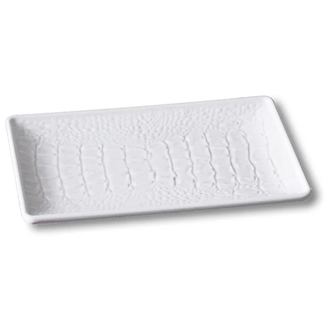 Croc Small Rectangular Tray, White