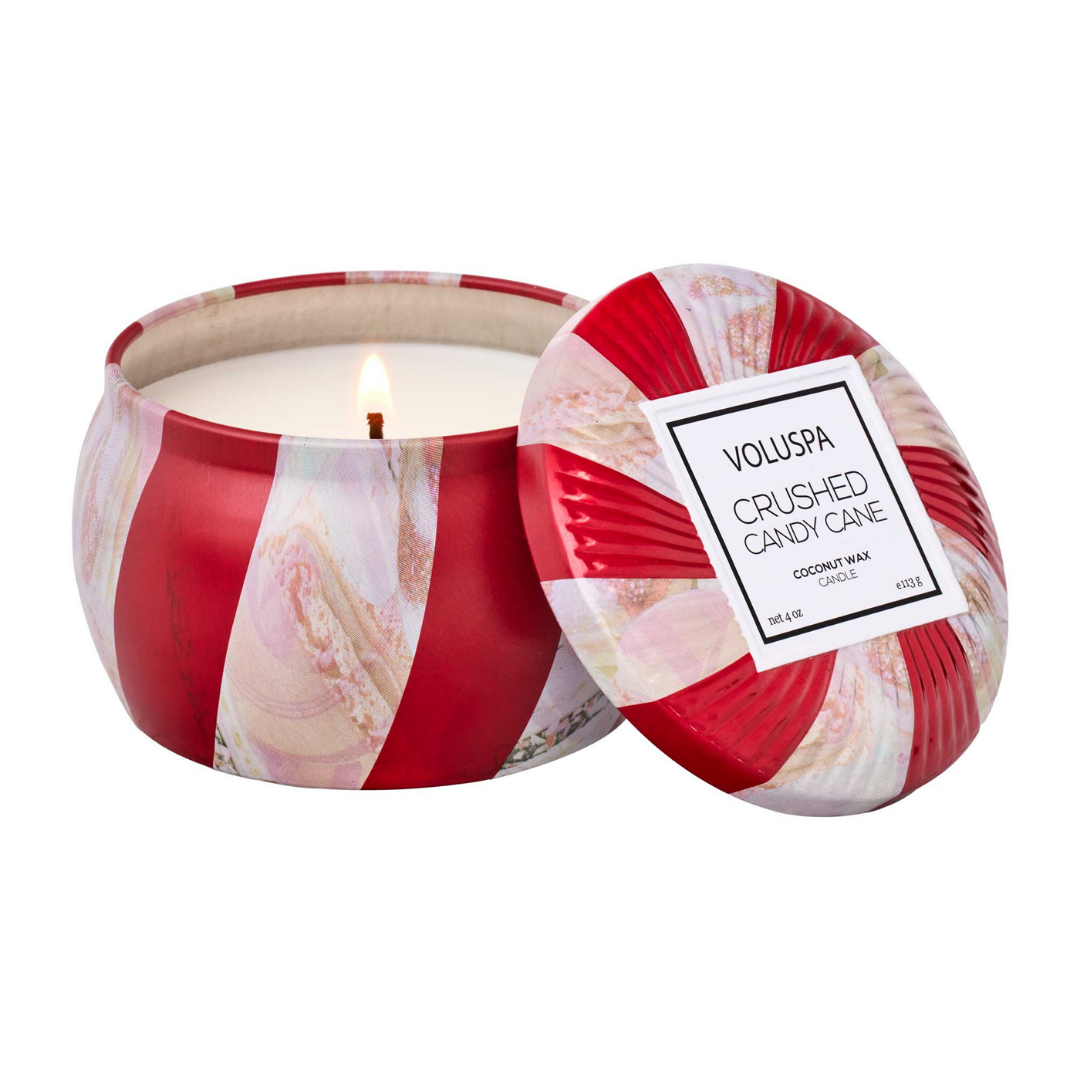 Crushed Candy Cane Mini Tin Candle