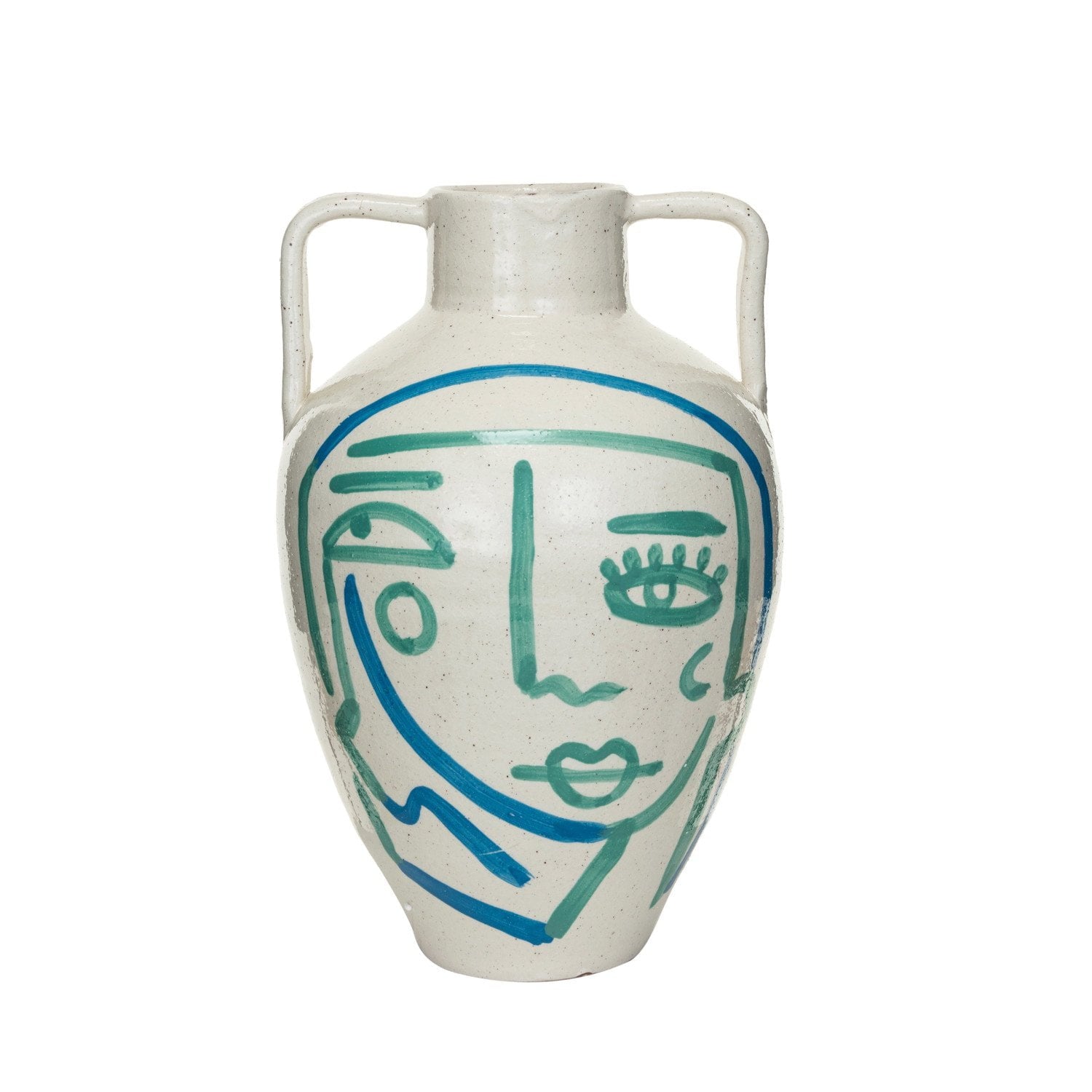 Tropic Face Terracotta Urn