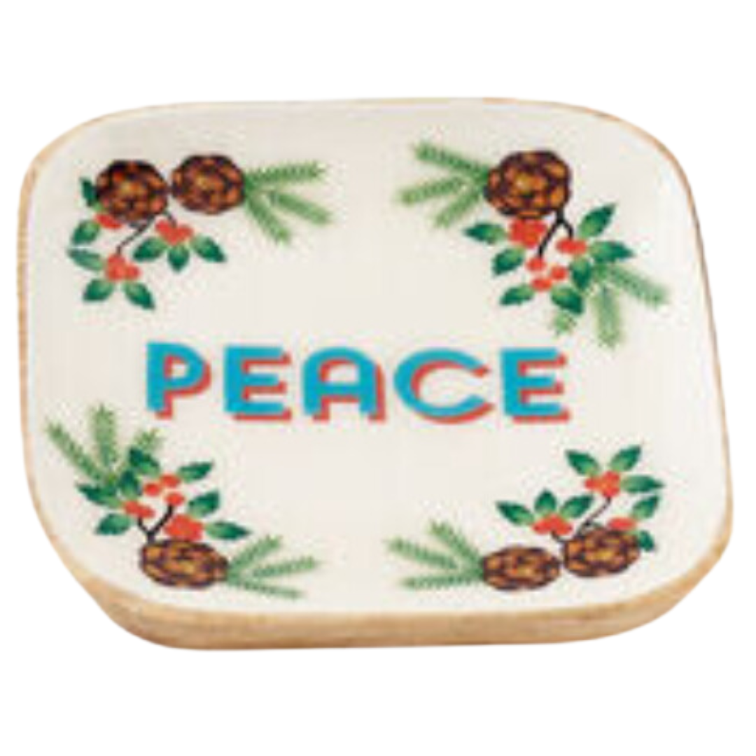 PRE-ORDER Enameled Holiday Dish, Peace