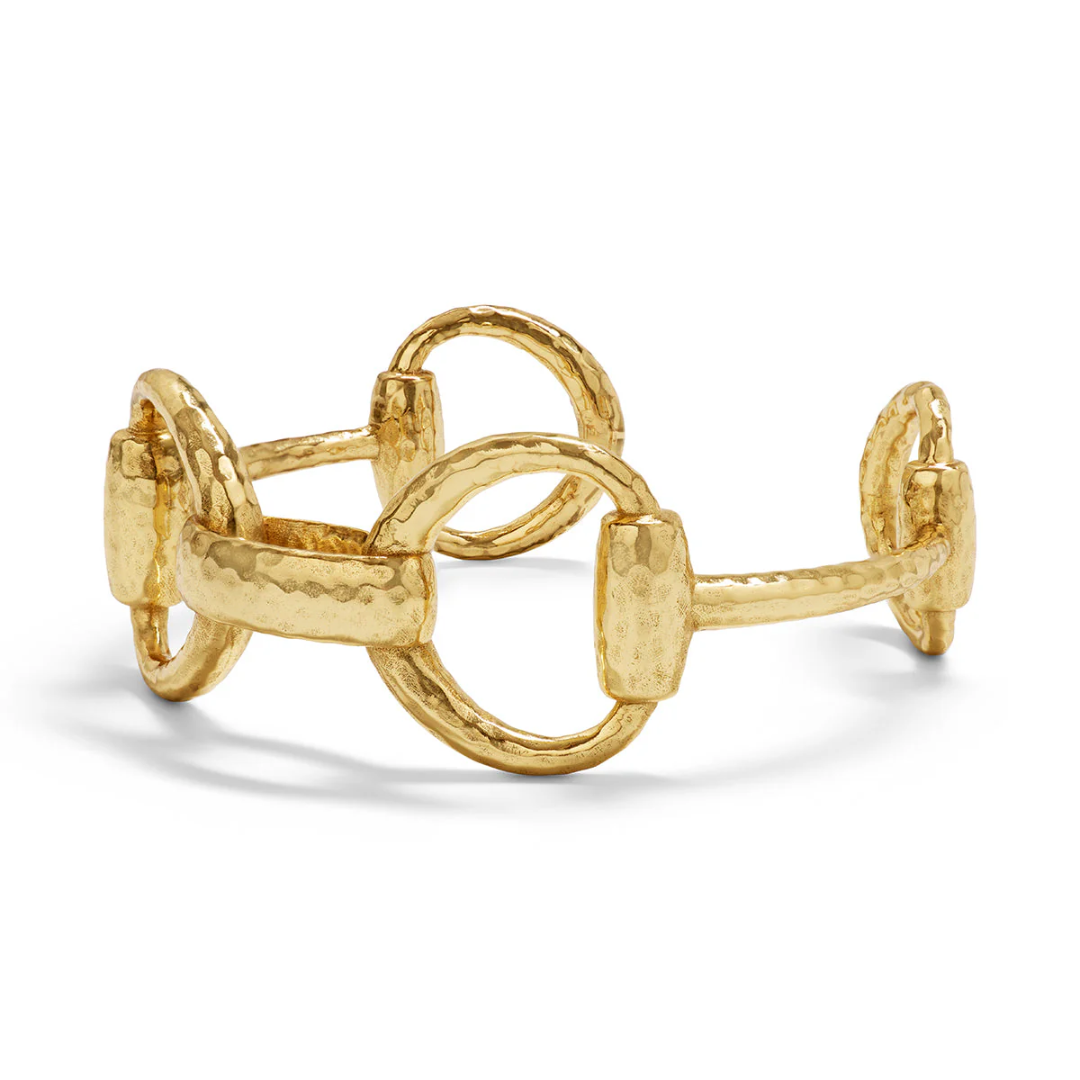 Equestrian Snaffle Bit Link Cuff - Gold