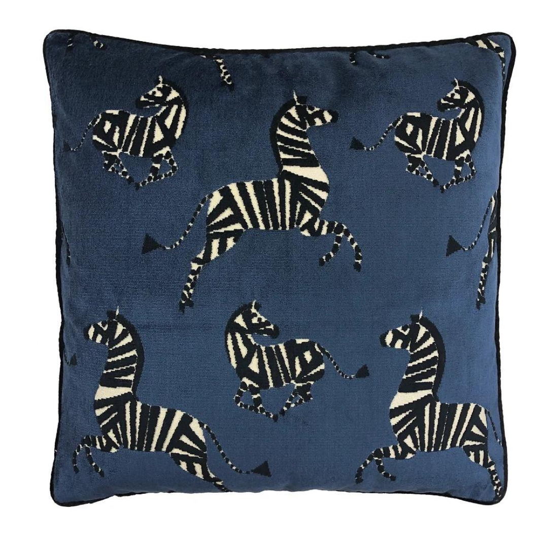 Farlowe Pillow, Sapphire Velvet 22"