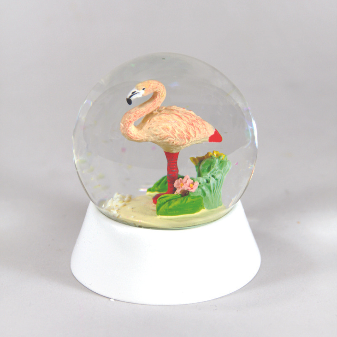 Small Flamingo Snow Globe