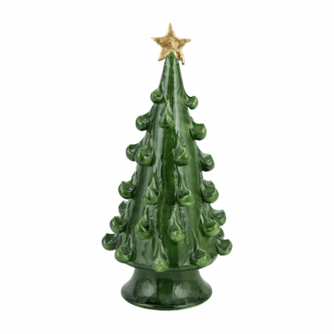 Foresta Medium Tree W/ Gold Star, Green