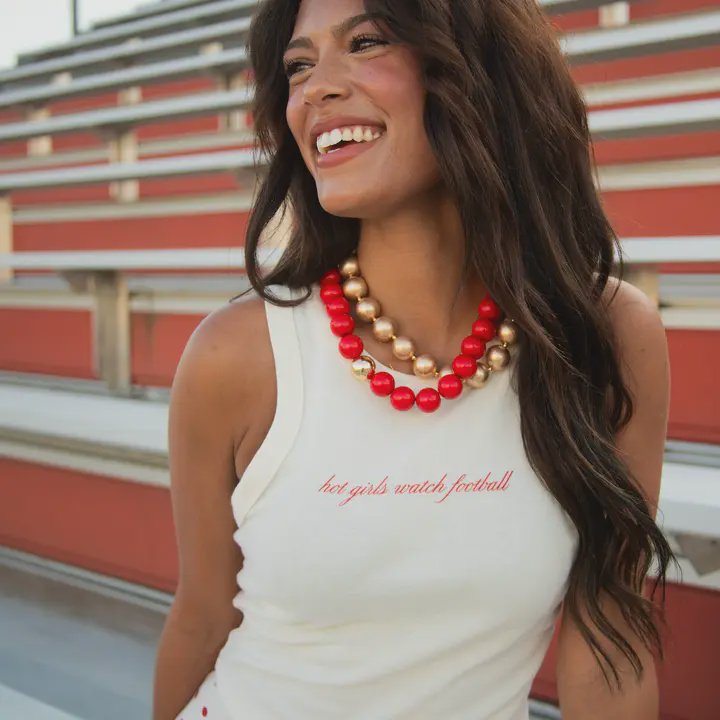 Hot Girls Watch Football Gameday Tank / Ivory