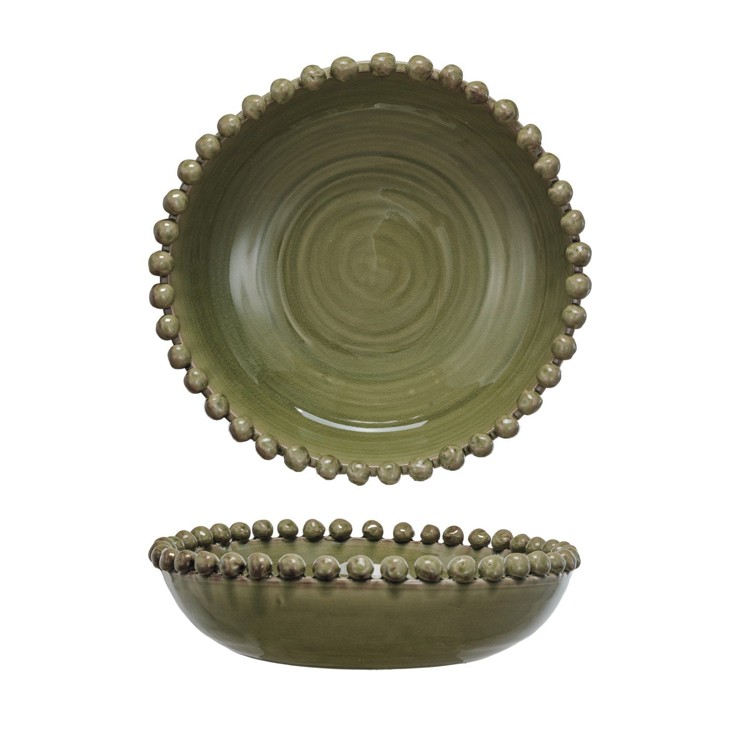 Terra-cotta Bowl w/ Hobnail Edge