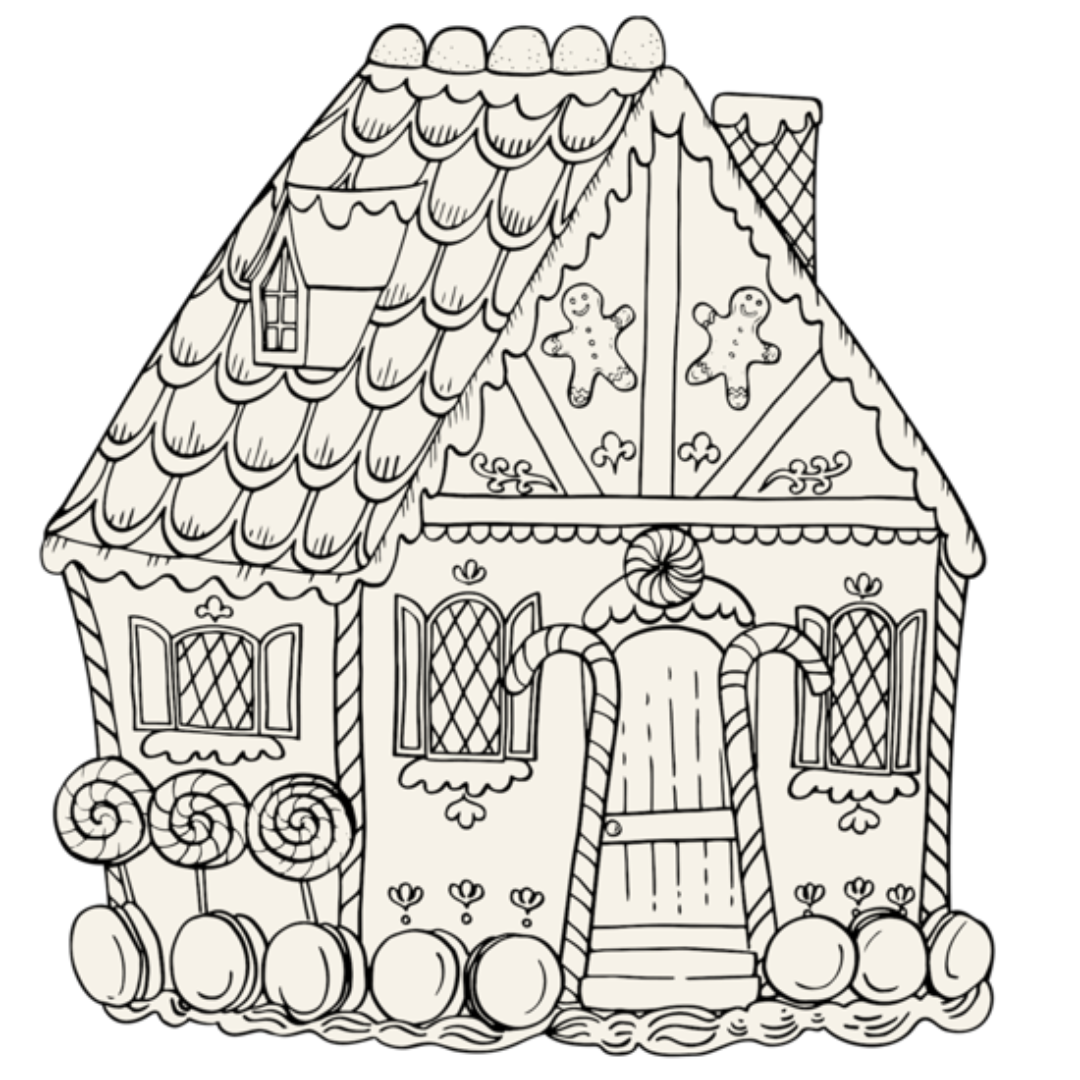 PRE-ORDER Gingerbread House Coloring Placemat, Pack of 12 Sheets