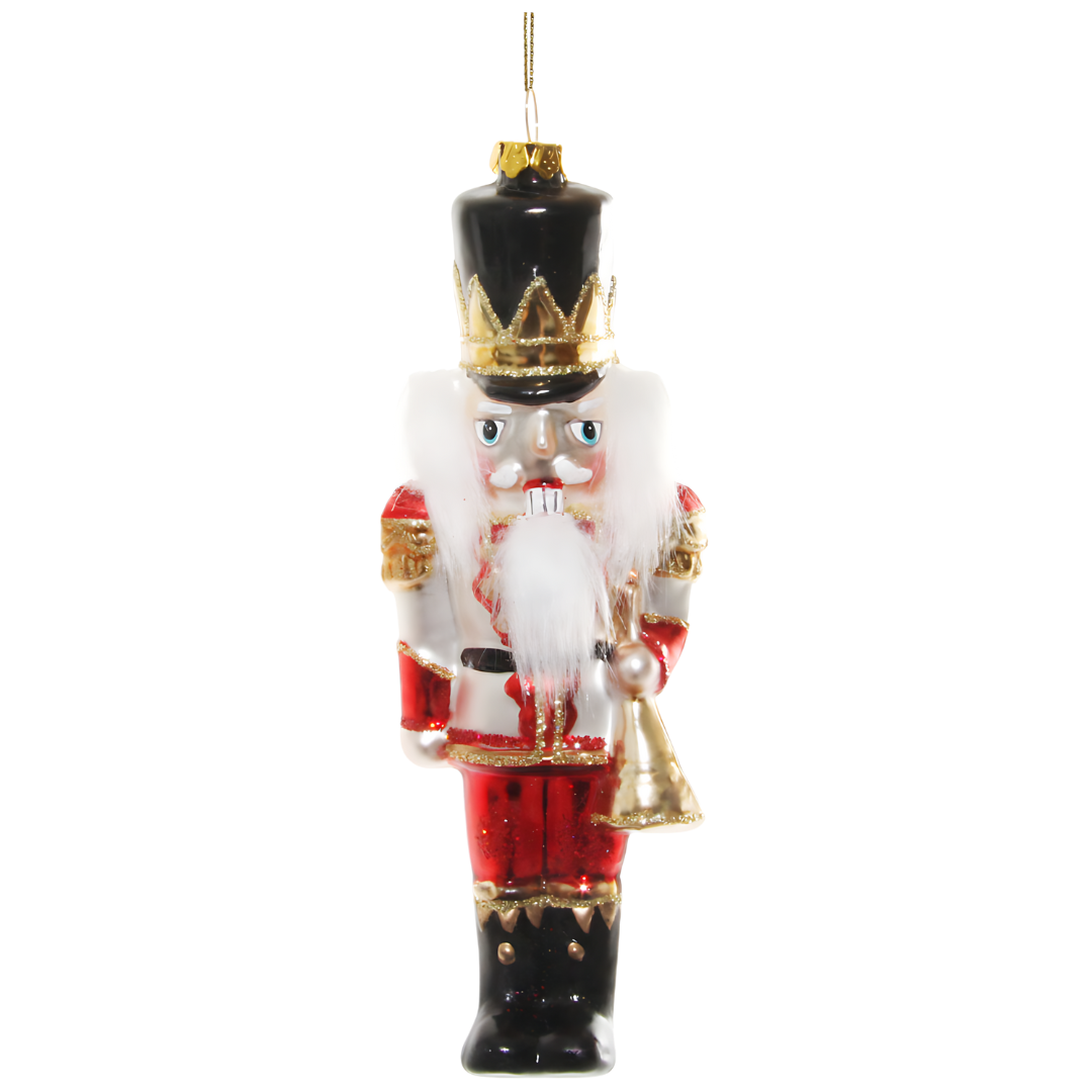 Glass Nutcracker Ornament