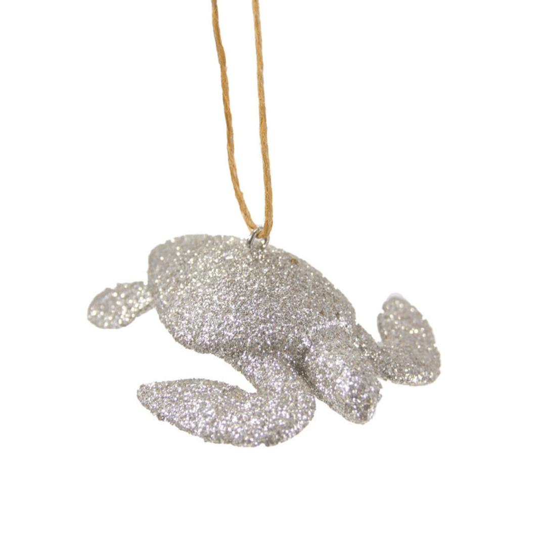 Silver Glitter Sea Turtle Ornament