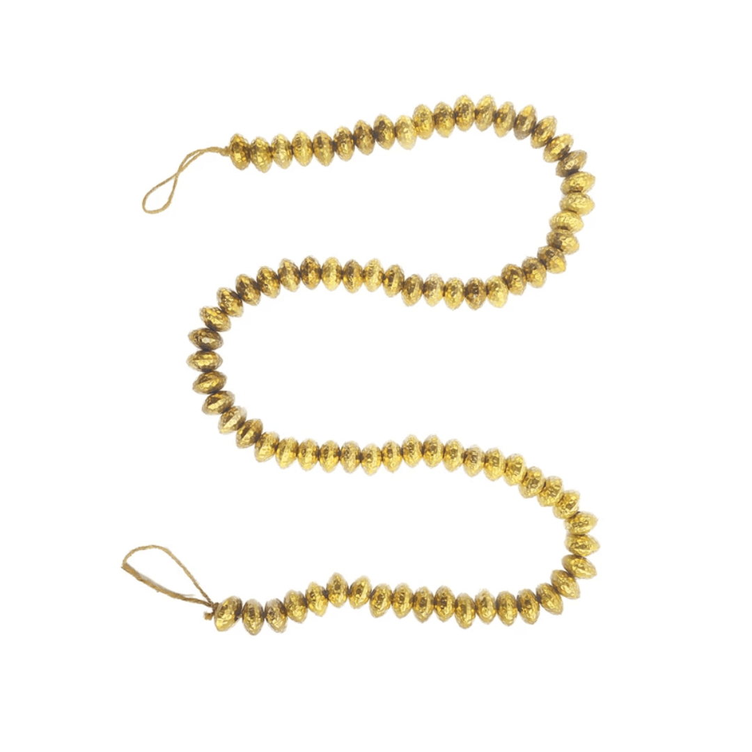 Hammered Metal Bead Garland, Brass