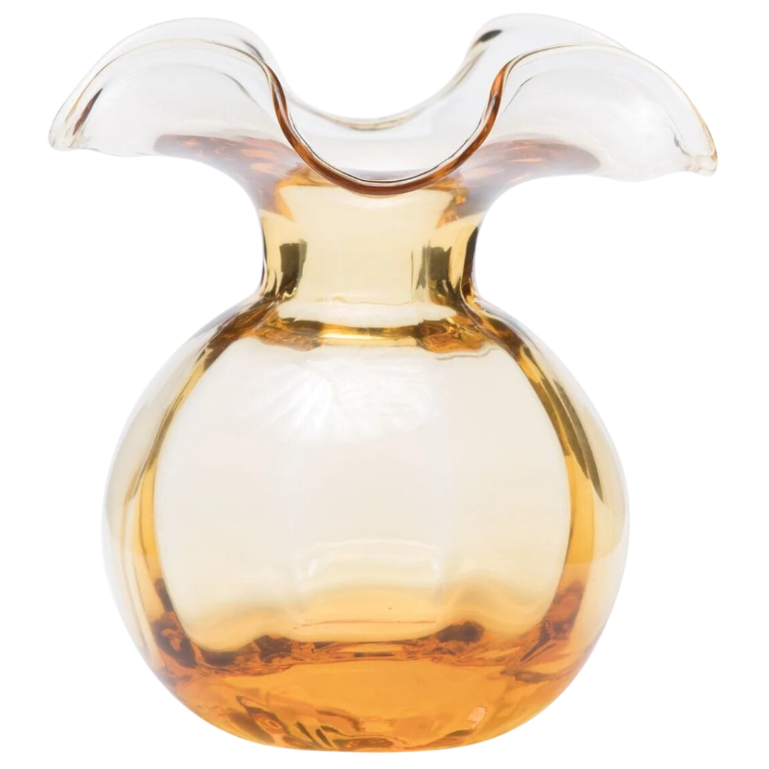 Hibiscus Glass, Amber  -Bud Vase