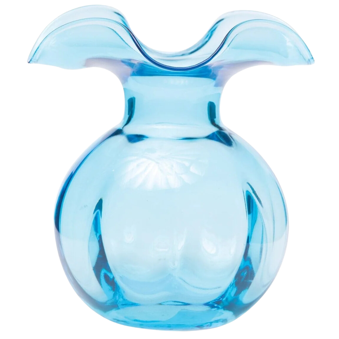 Hibiscus Glass, Aqua  -Bud Vase