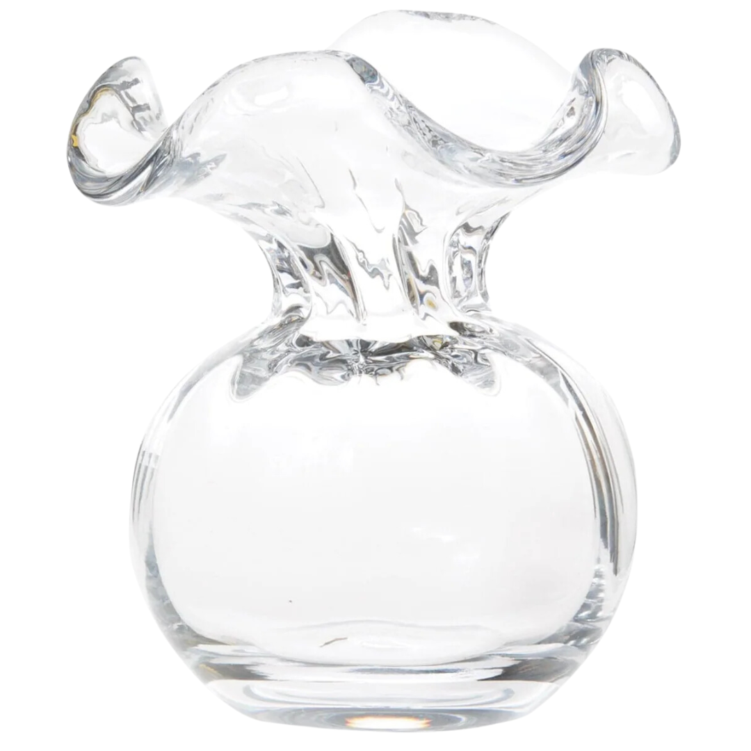 Hibiscus Glass, Clear  -Bud Vase