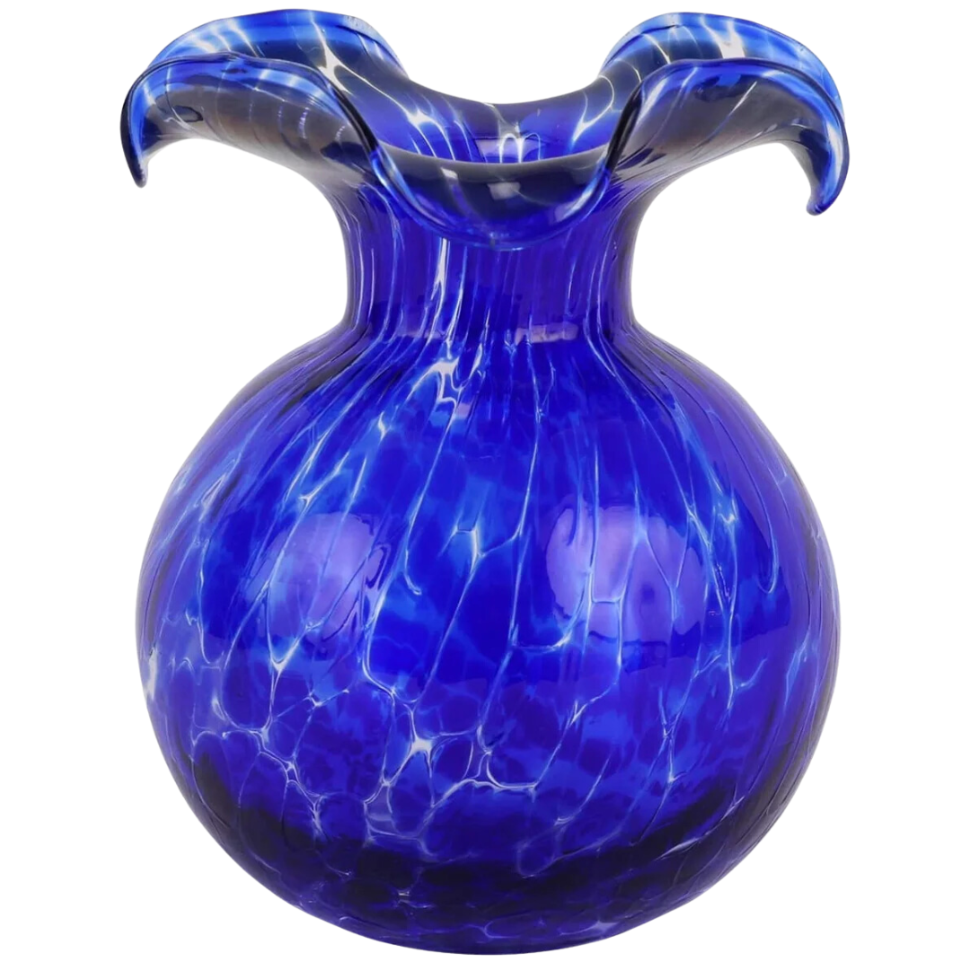 Hibiscus Glass, Cobalt -Tortoiseshell Bud Vase