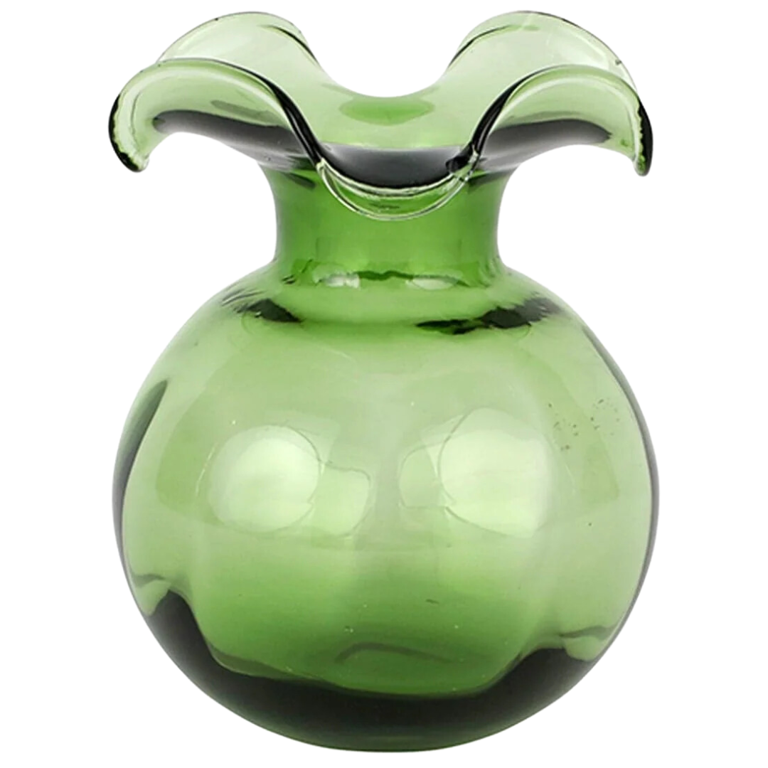 Hibiscus Glass, Dark Green -Bud Vase