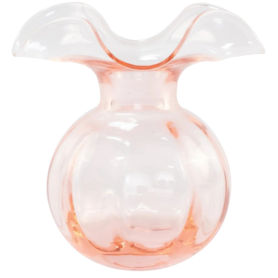 Hibiscus Glass, Pink -Medium Fluted Vase