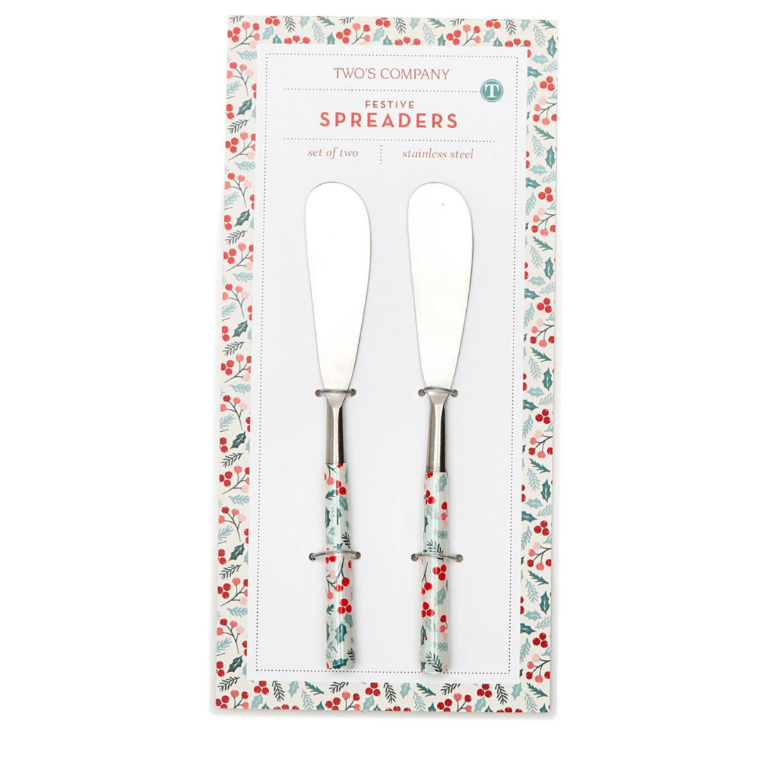 Holiday Holly Spreaders on Gift Card- Set of 2