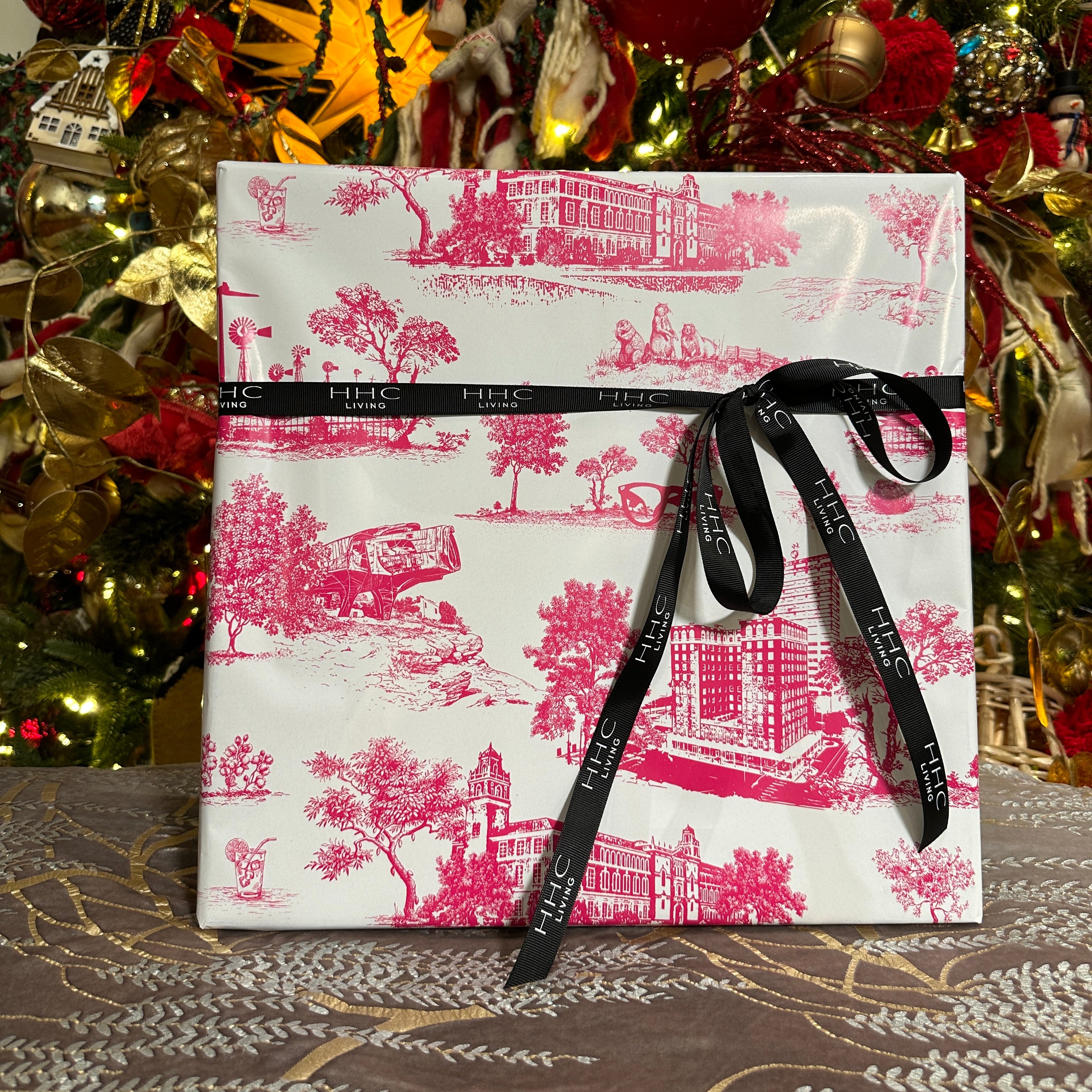 The Lubbock Toile™ Wrapping Paper / Pink (Laura's Version)