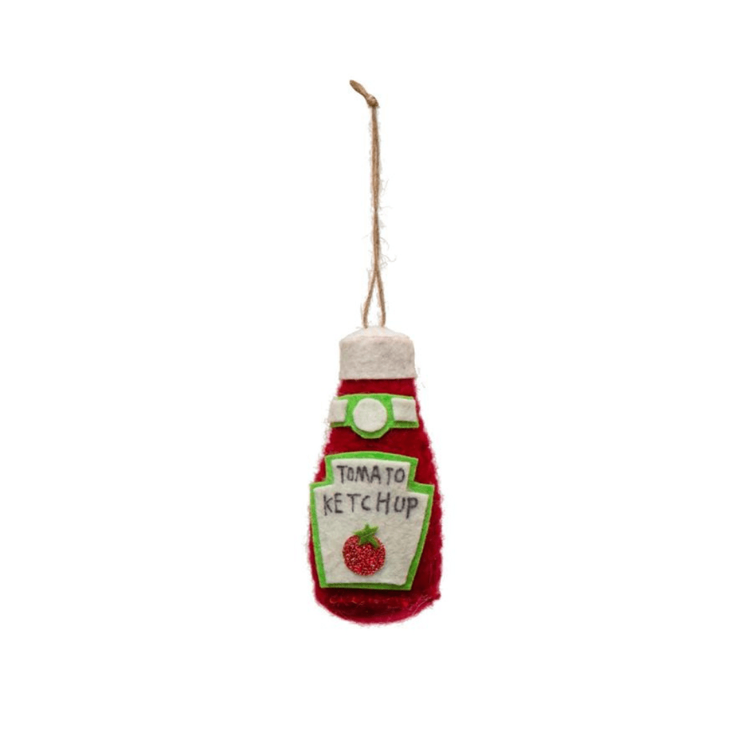 Ketchup Bottle w/ Glitter Ornnament