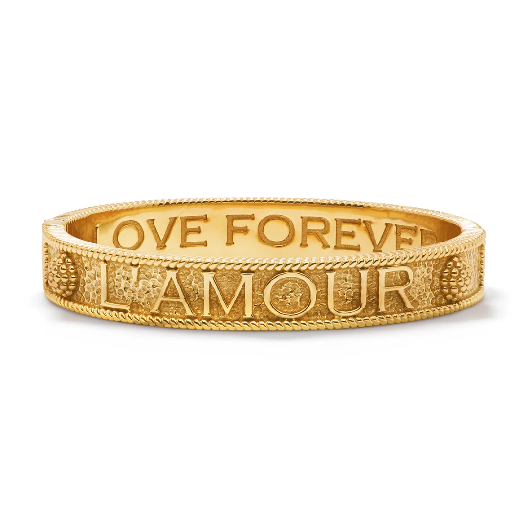 L' amour Toujour Hinged Bangle - Gold