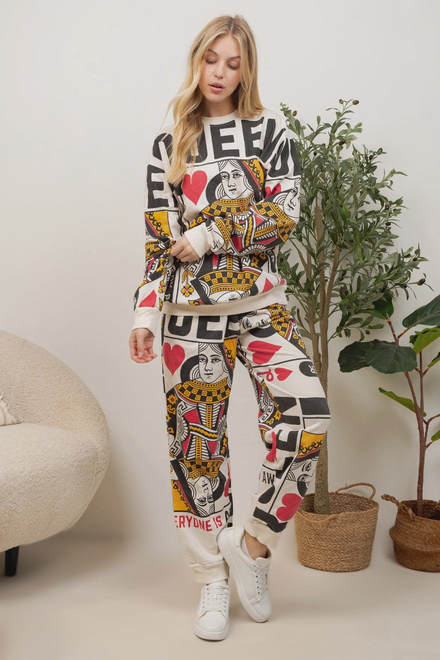 Queen of Hearts Cotton Sweatpants