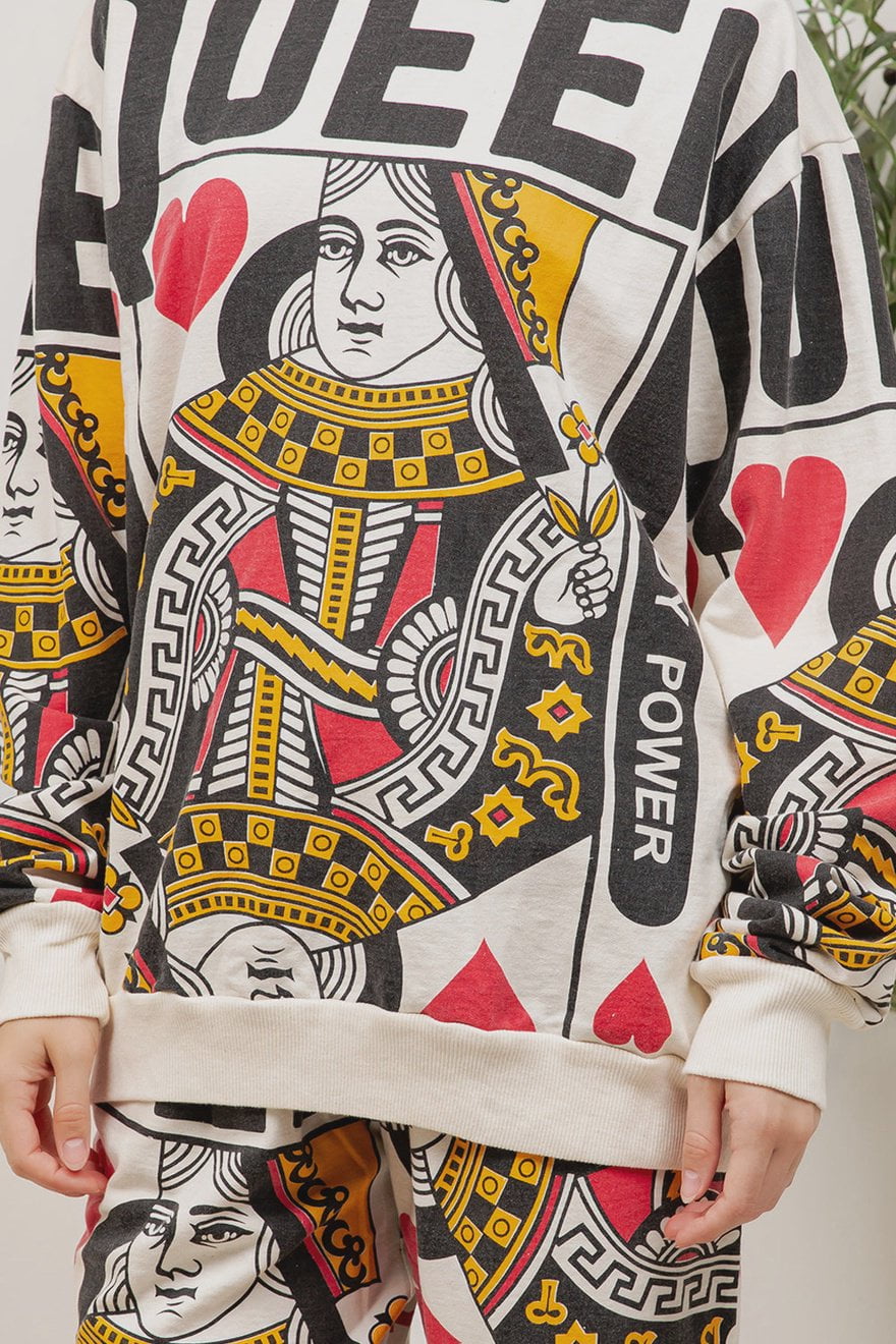 Queen of Hearts Cotton Sweatshirt