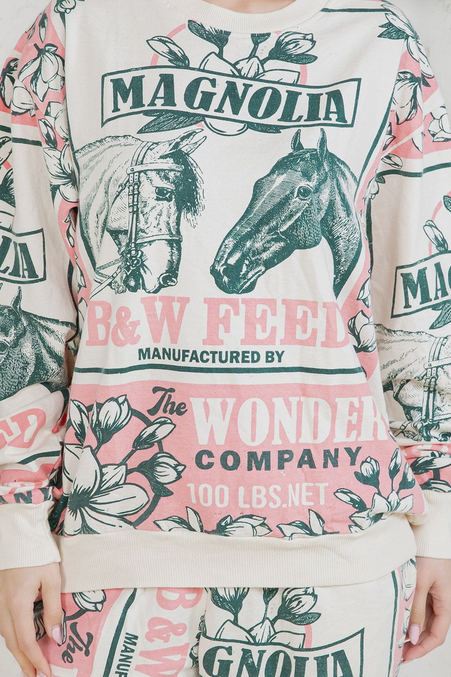 Pink Horse Cotton Sweatshirt