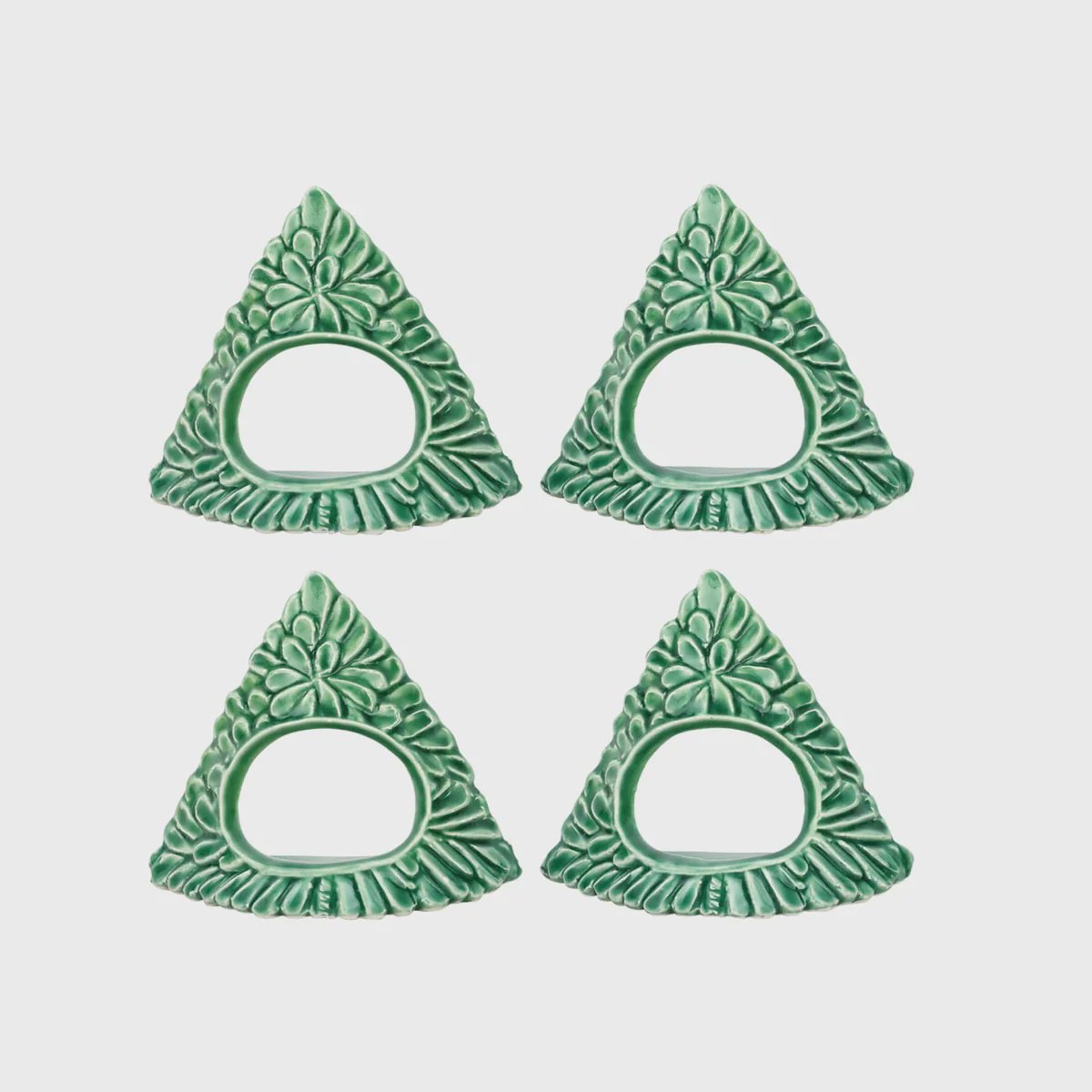 Lastra Holiday Green Figural Napkin Rings - Set of 4