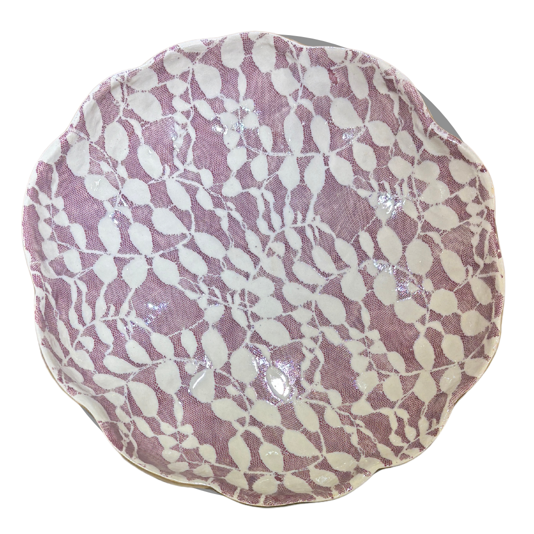 Large Scalloped Bowl/ Aspen Berry