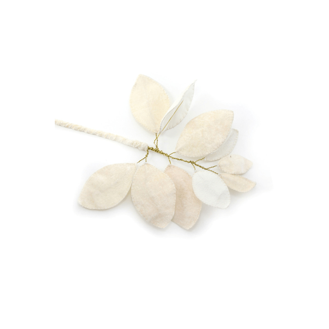 Large Velvet Stem Pick, White