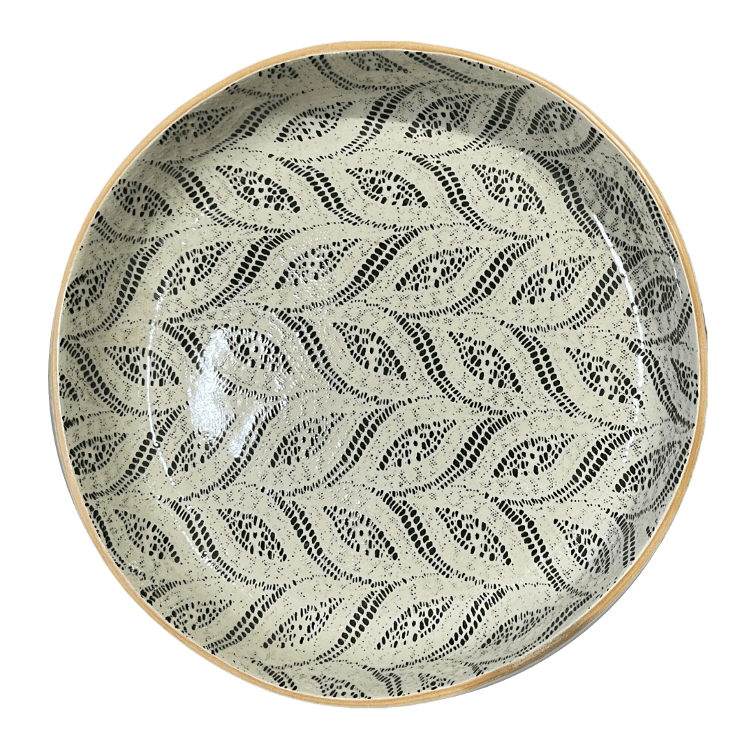 Large Round Cocktail Tray/ Paisley Pine