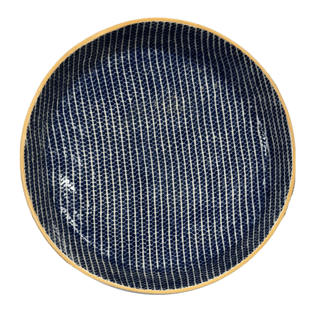 Large Round Cocktail Tray/ Strata Cobalt