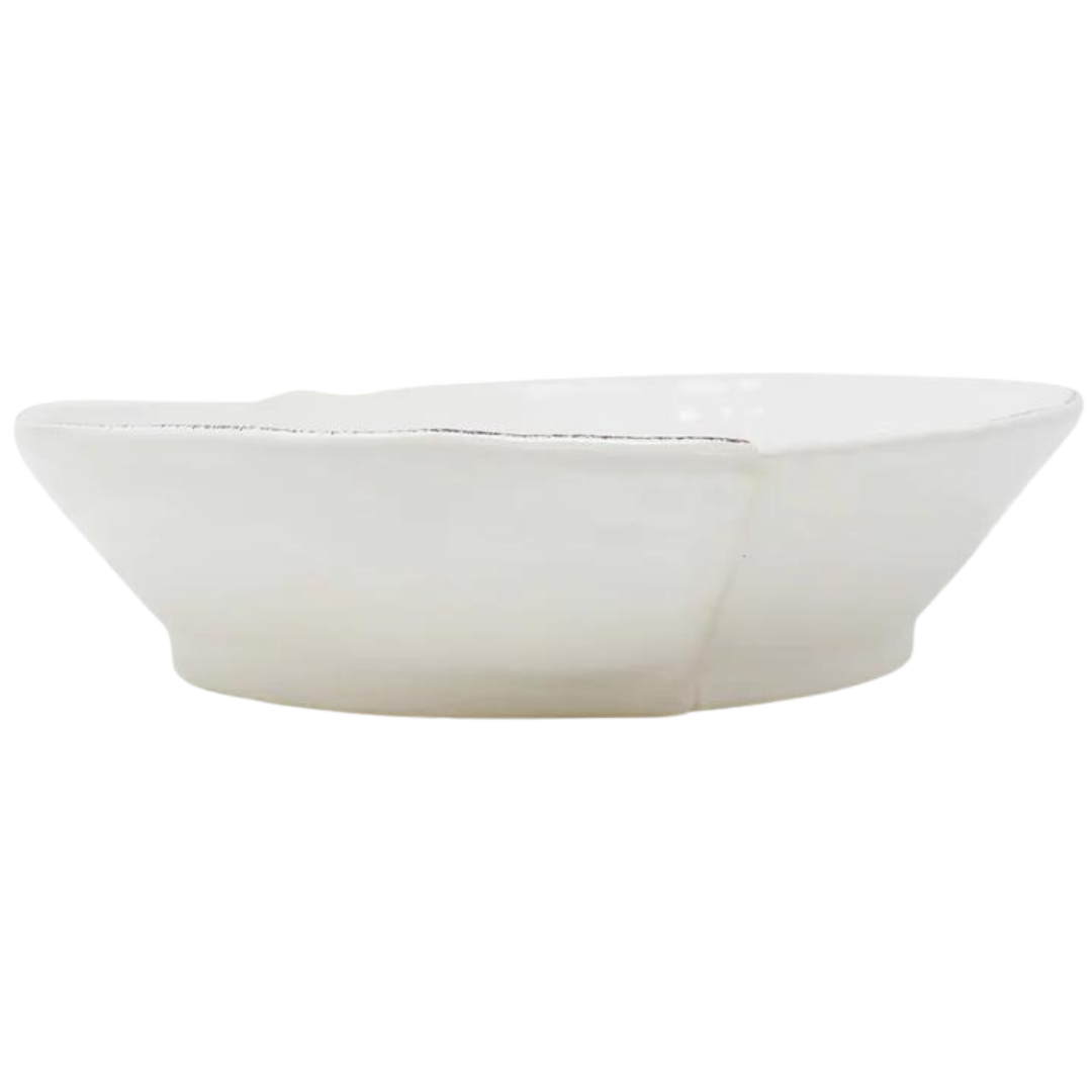 Lastra, White - Shallow Serving Bowl: Medium