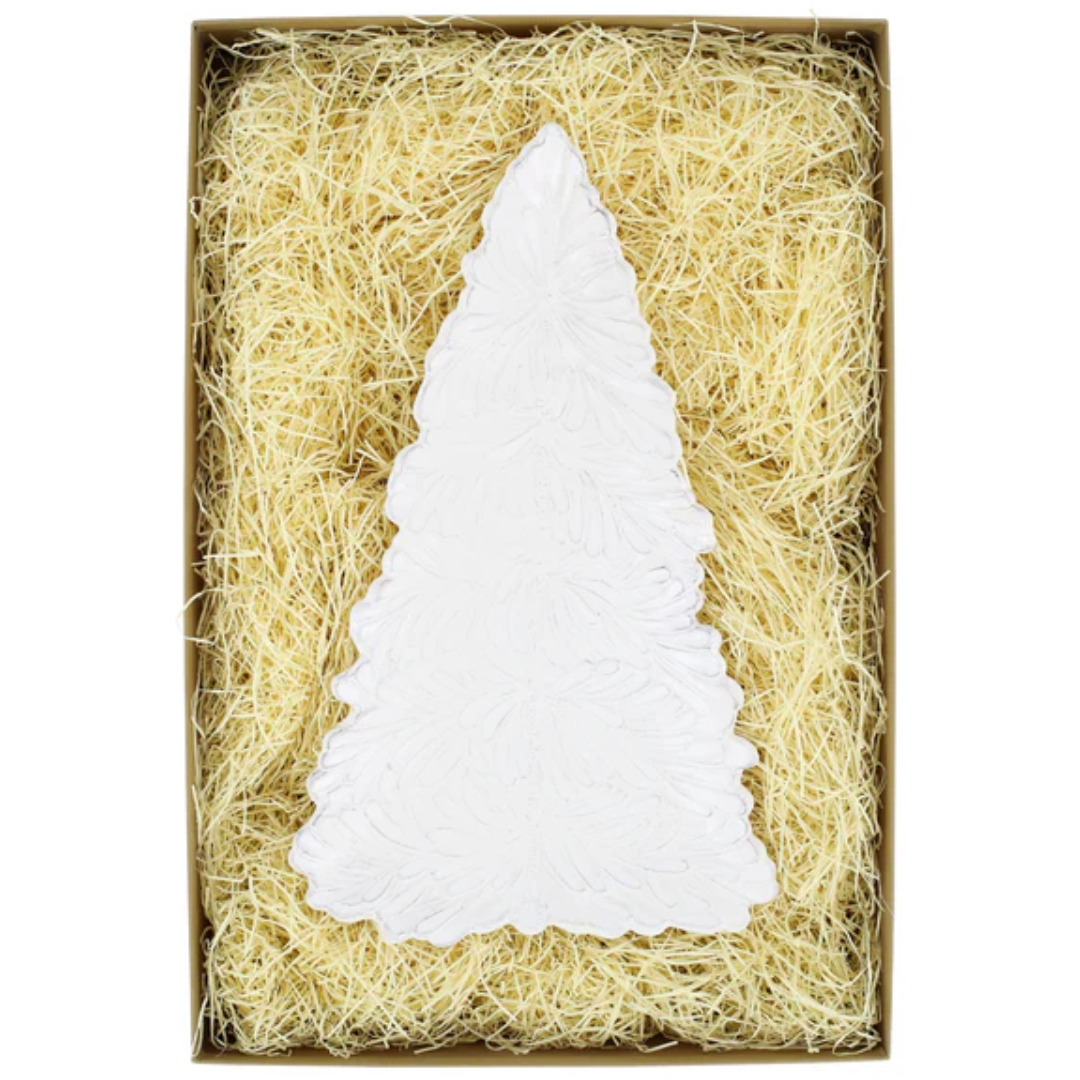 Lastra, Holiday - White Figural Tree Small Platter