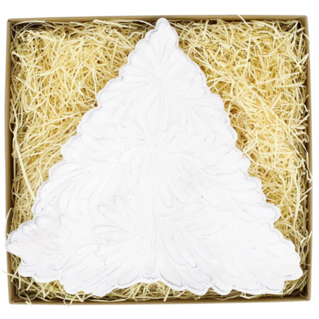 Lastra, Holiday - White Figural Tree Small Plate