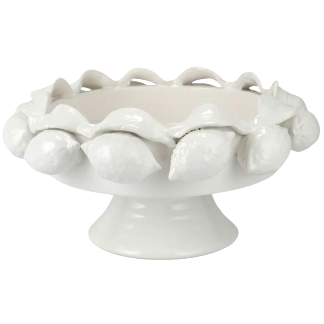 Limoni, White - Footed Fruit Bowl