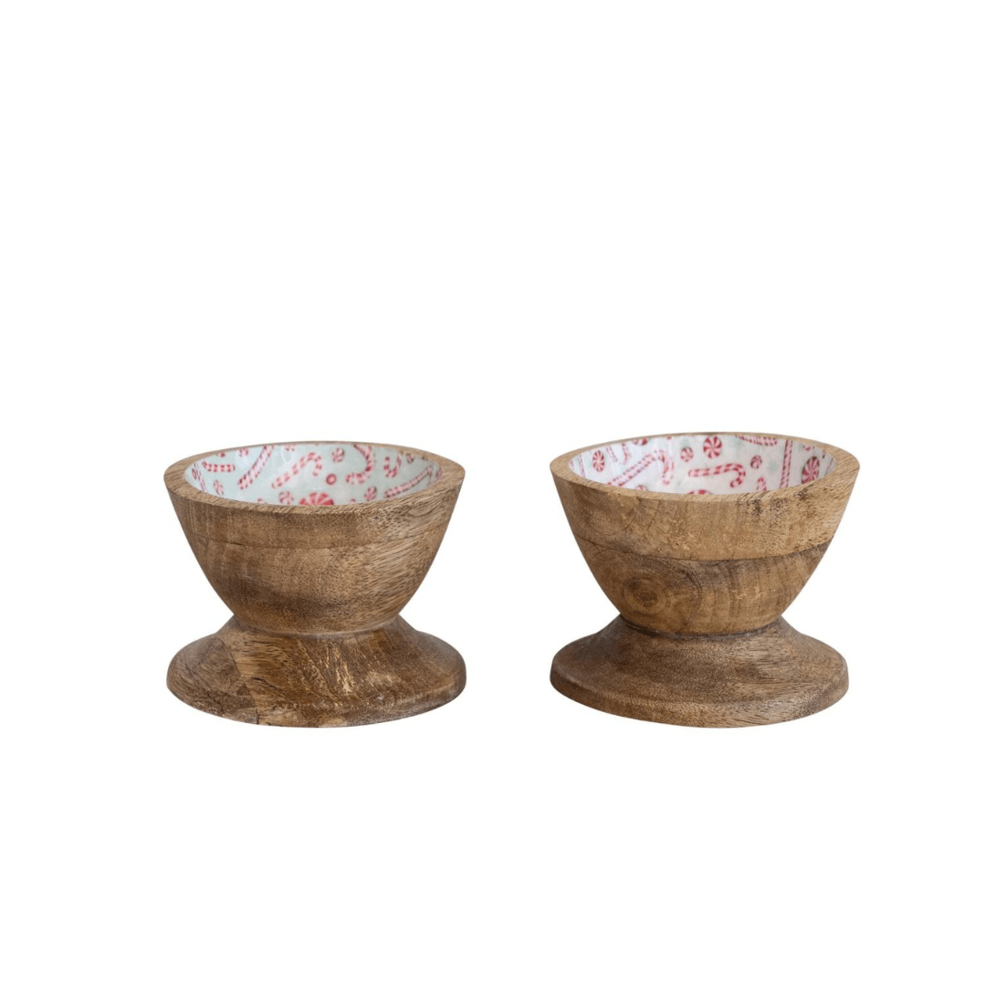 Footed Bowl w/ Candy Canes & Peppermints