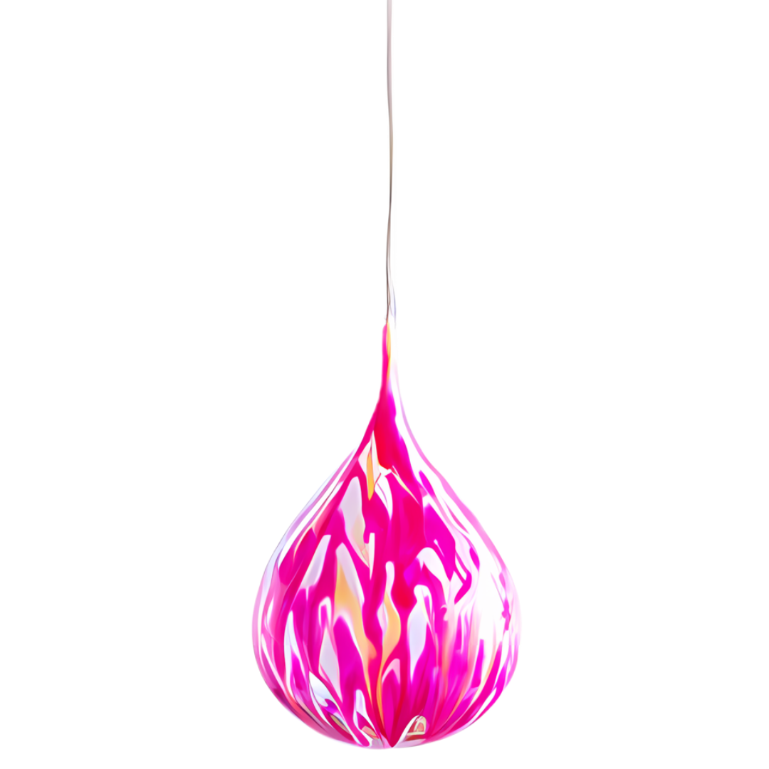 Marble Drop Ornament, Pink & Gold